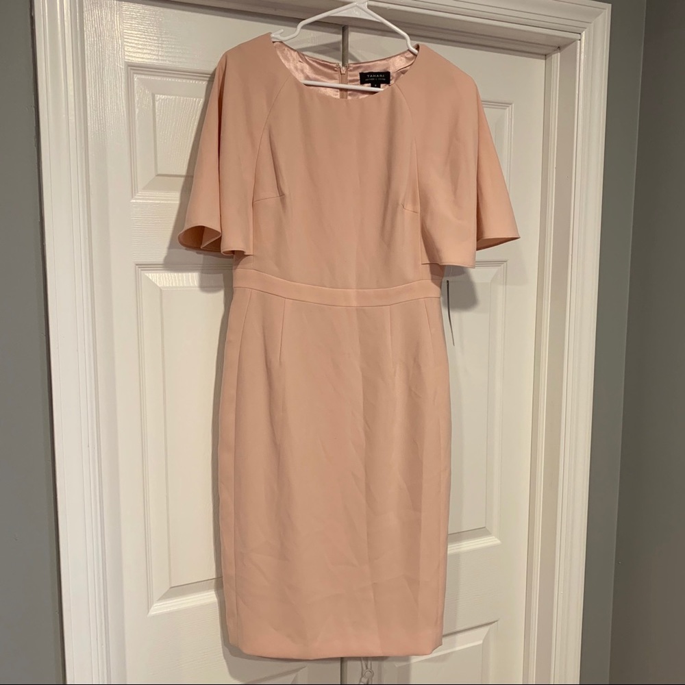 Tahari blush pink midi dress